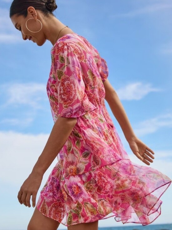Johnny Was Dresses & Skirts - Johnny Was Jade Mari Tiered Silk Mini Dress S